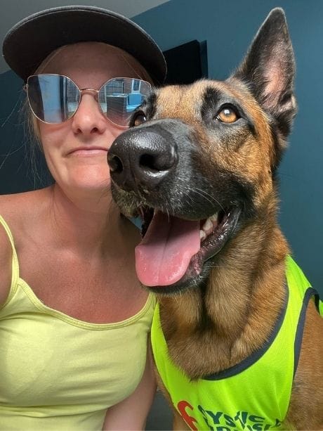 Emma with Oscar the German Shepherd