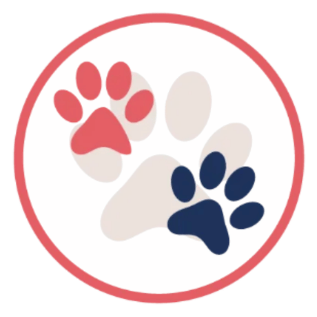 multiple paw print logo with transparent background