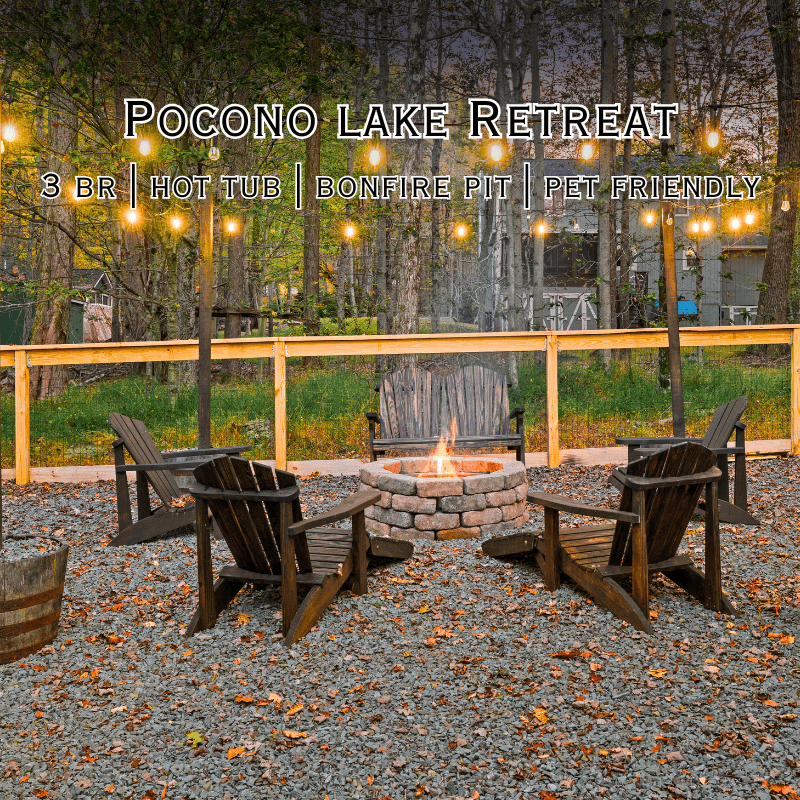 Traverse City lakefront vacation rental with hot tub, fire pit, and four stylish bedrooms.