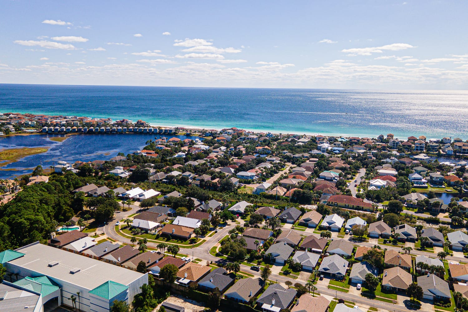 Destin vacation rental aerial shot
