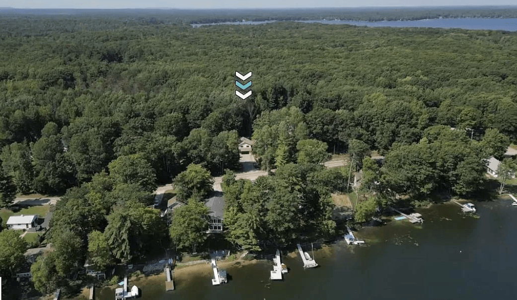 Bass Lake Vacation Home Rental Aerial Shot