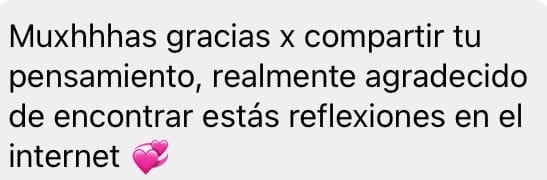 Mensaje de agradecimiento