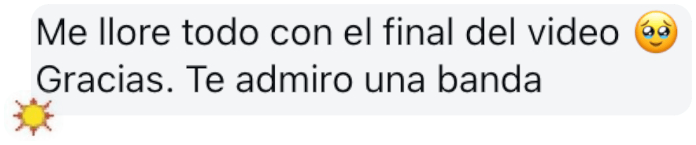 Mensaje de agradecimiento