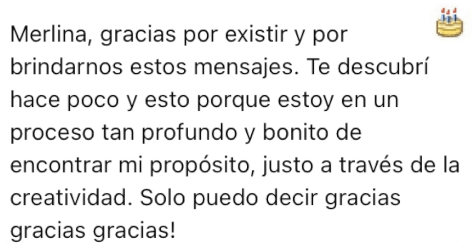 Mensaje de agradecimiento
