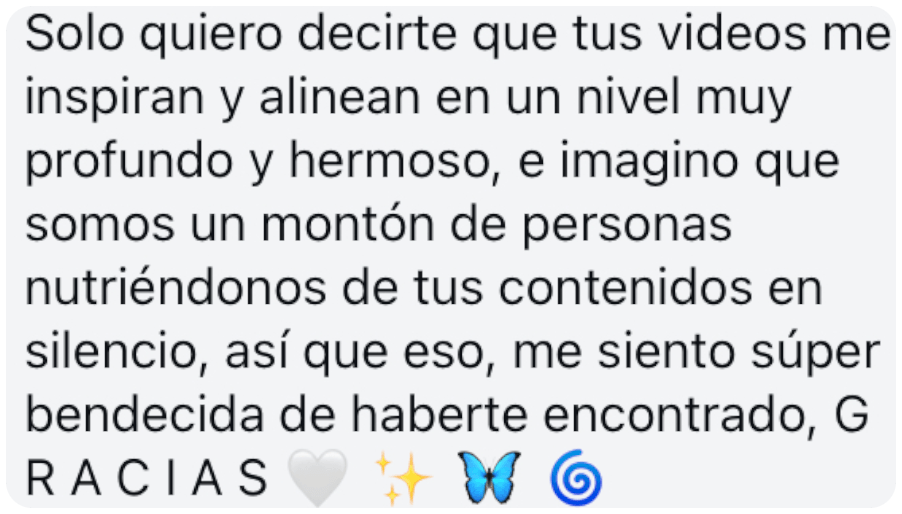 Mensaje de agradecimiento