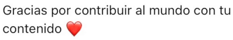Mensaje de agradecimiento