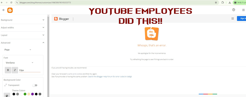 YOUTUBE EMPLOYEE BROKE MY SITE WITH INTENT