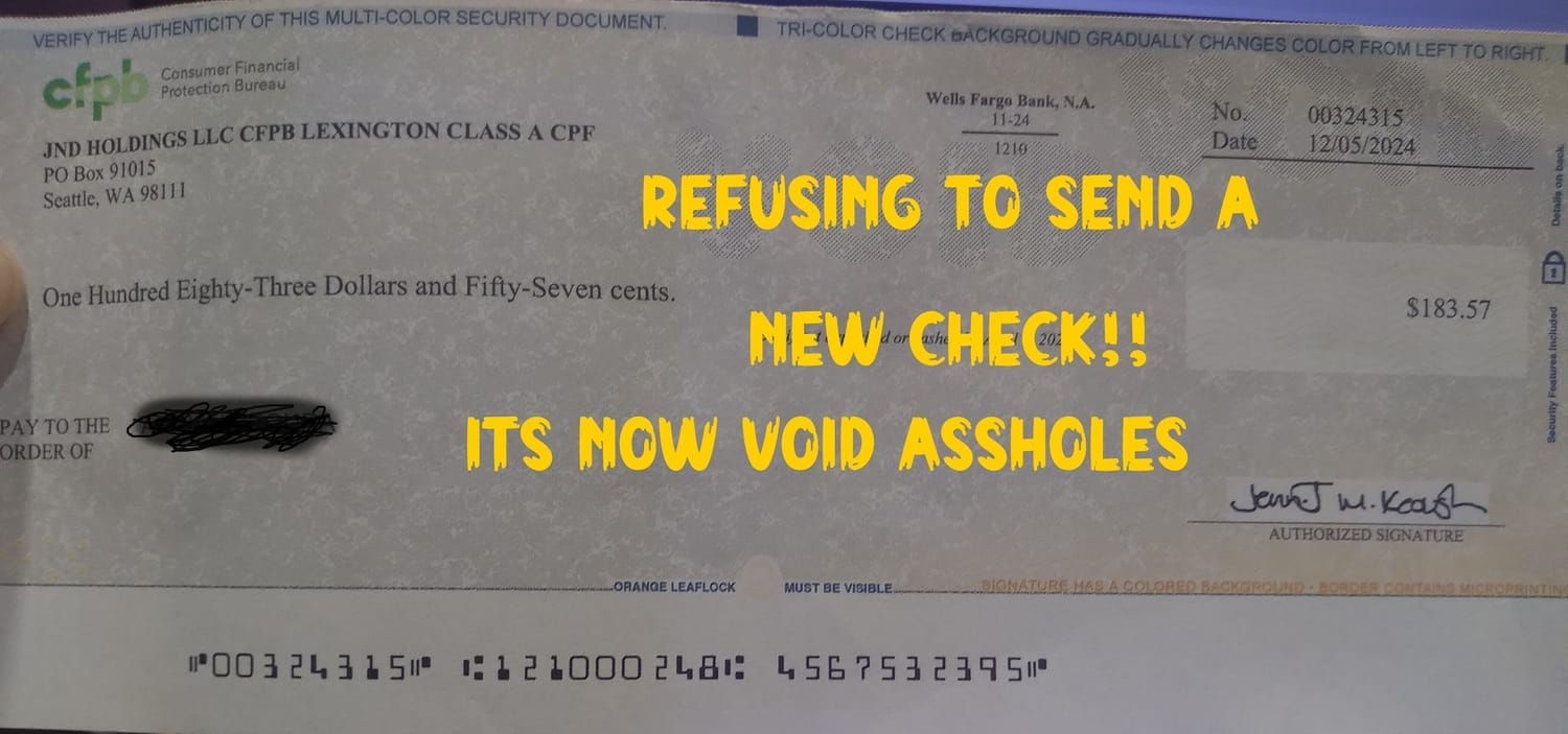 CONSUMER FINANCIAL PROTECTION BULLSHIT!