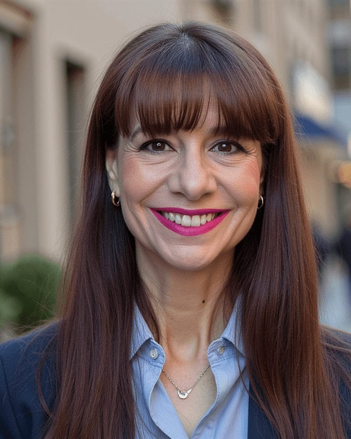 Jeanette, creator of Your RESET Power, in a blazer on a city street