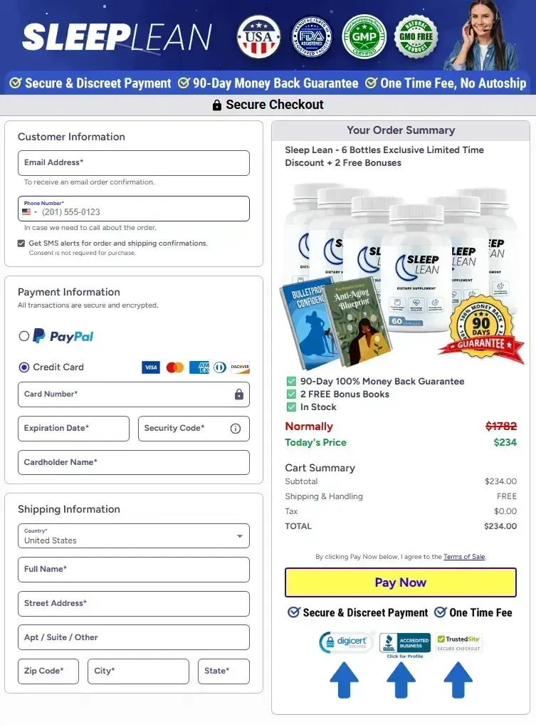 Sleep Lean Order Page
