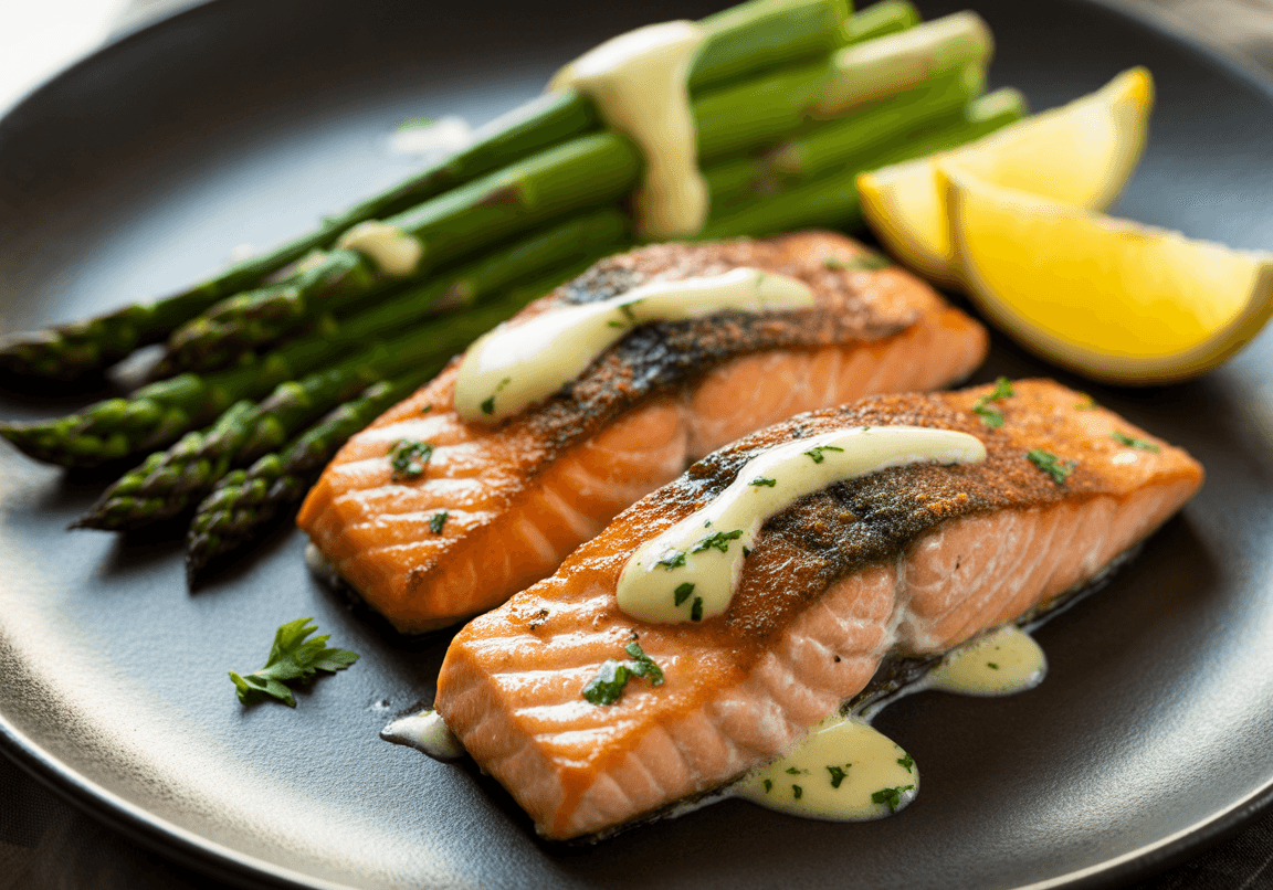 Keto Garlic Butter Salmon with Asparagus