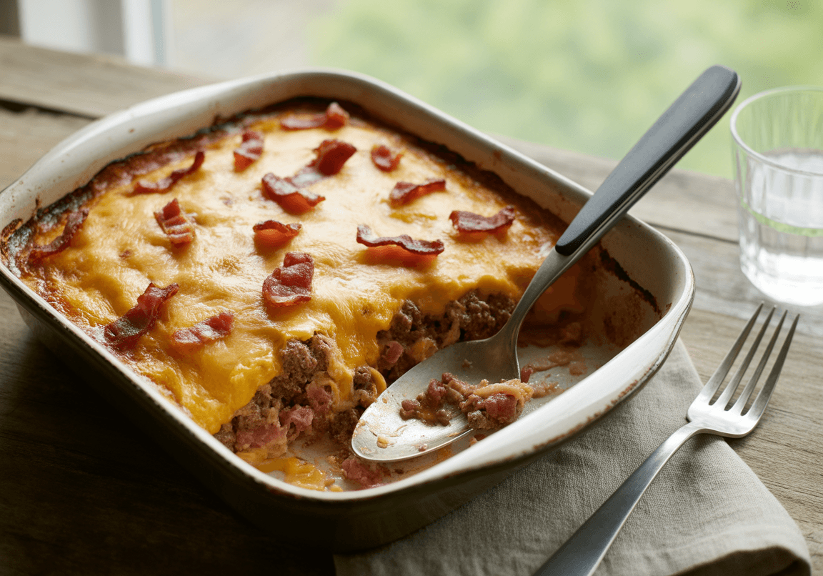 Keto Bacon Cheeseburger Casserole