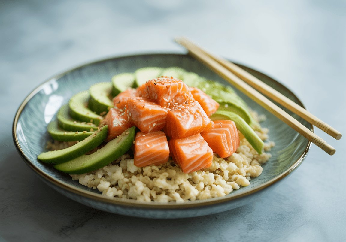 Keto Salmon Poke Bowl