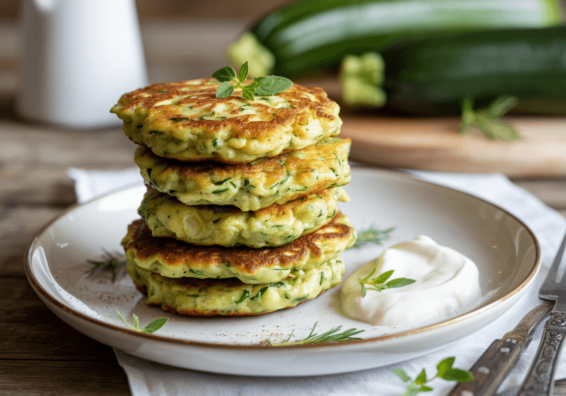 Keto Zucchini & Cheese Breakfast Fritters