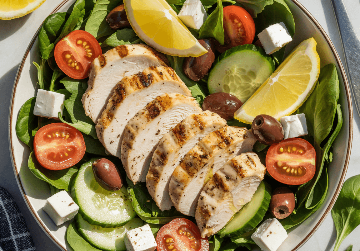 Keto Mediterranean Chicken Salad Bowl