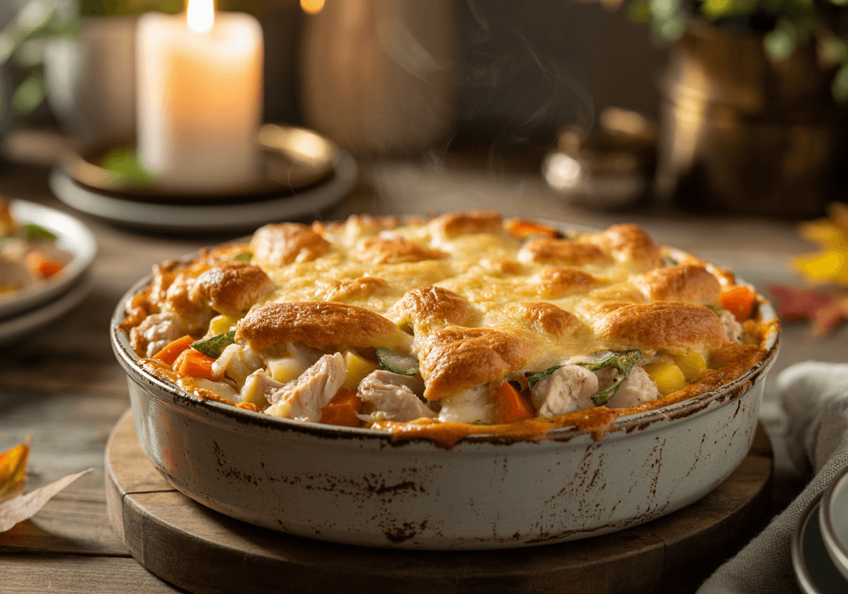 Keto Chicken Pot Pie Casserole autumn dinner