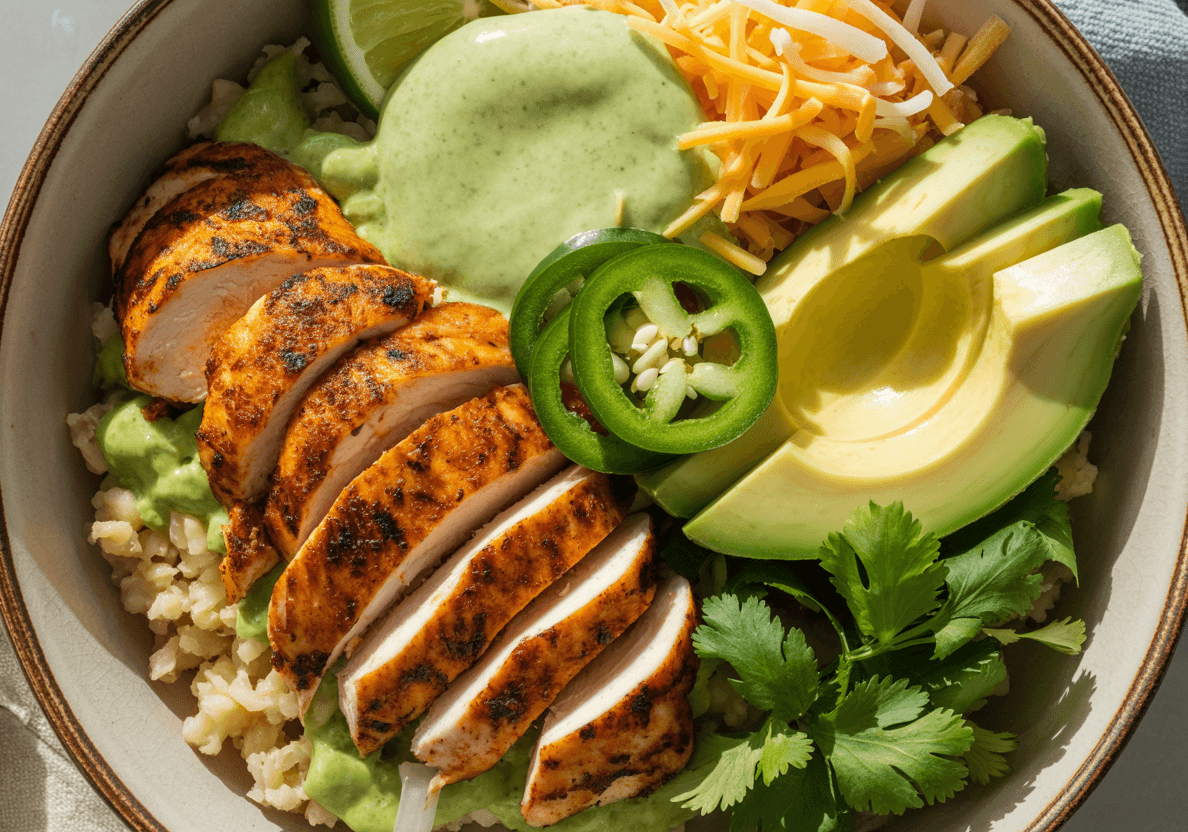 Keto Chipotle Chicken Burrito Bowl