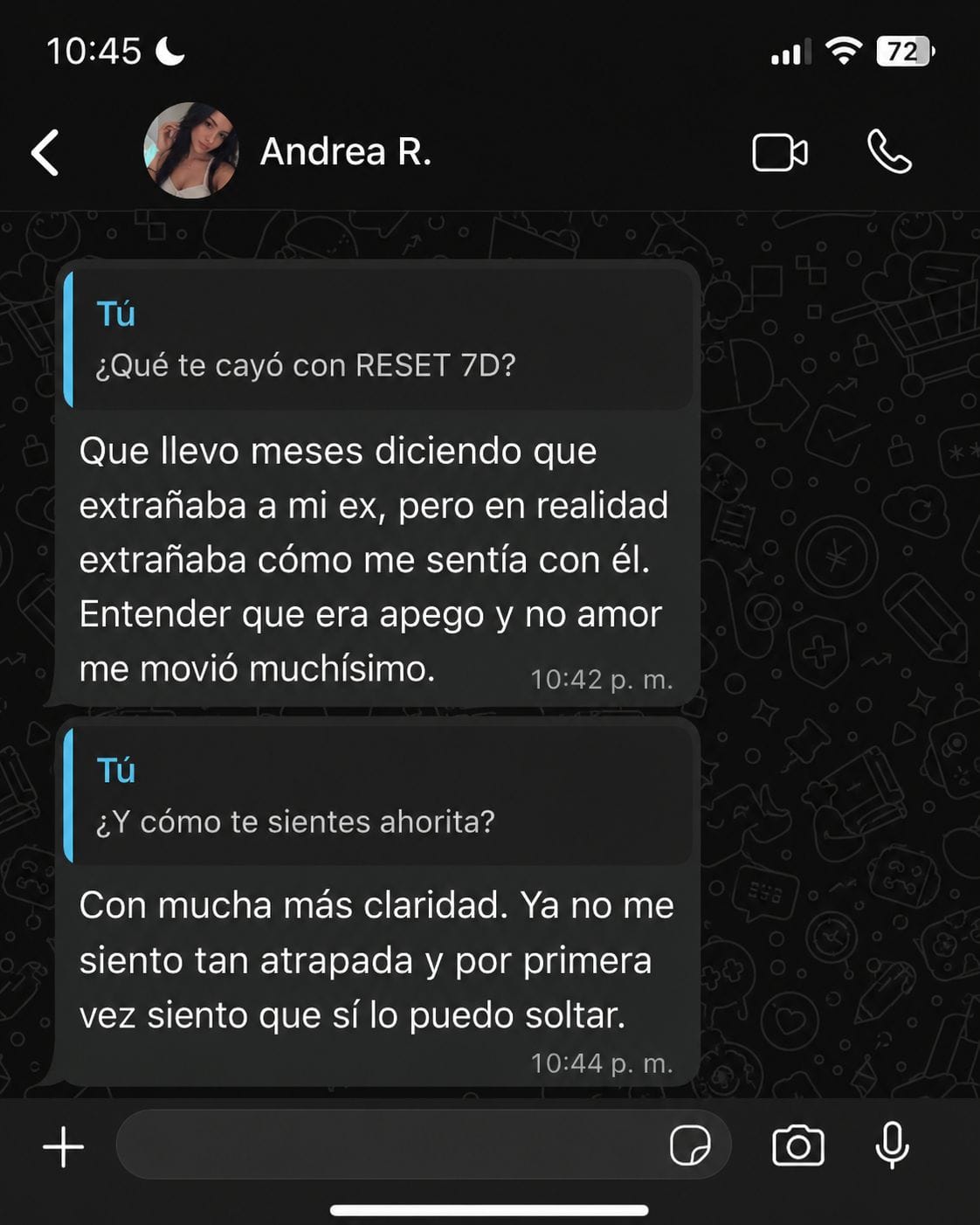 Testimonio por WhatsApp
