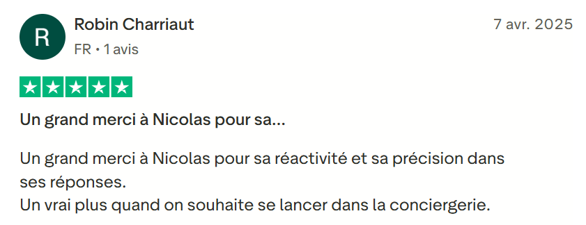 Témoignage Trustpilot 1