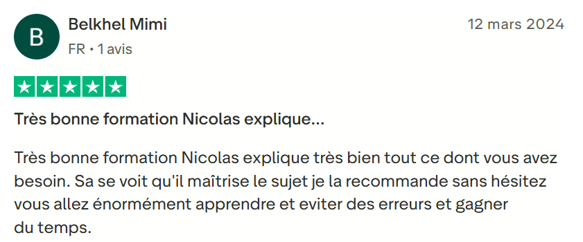 Témoignage Trustpilot 13