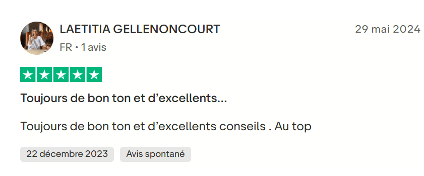 Témoignage Trustpilot 10