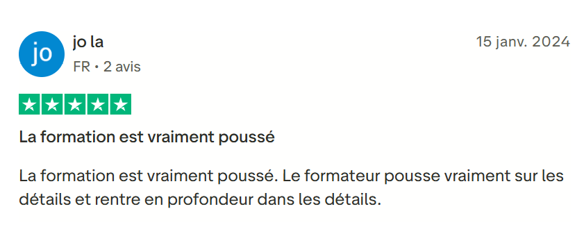 Témoignage Trustpilot 14