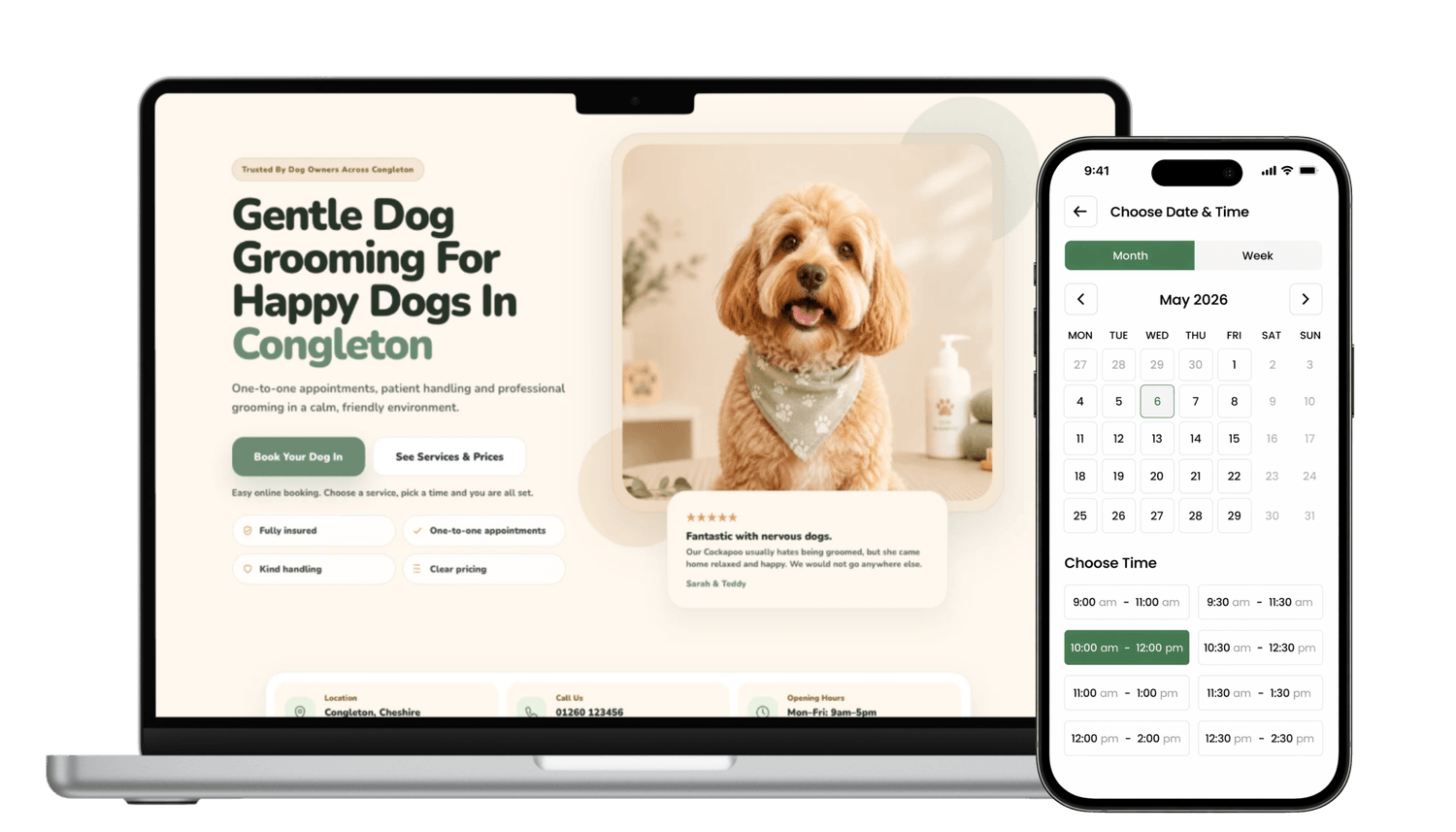 Tailworks demo website shown on desktop and mobile