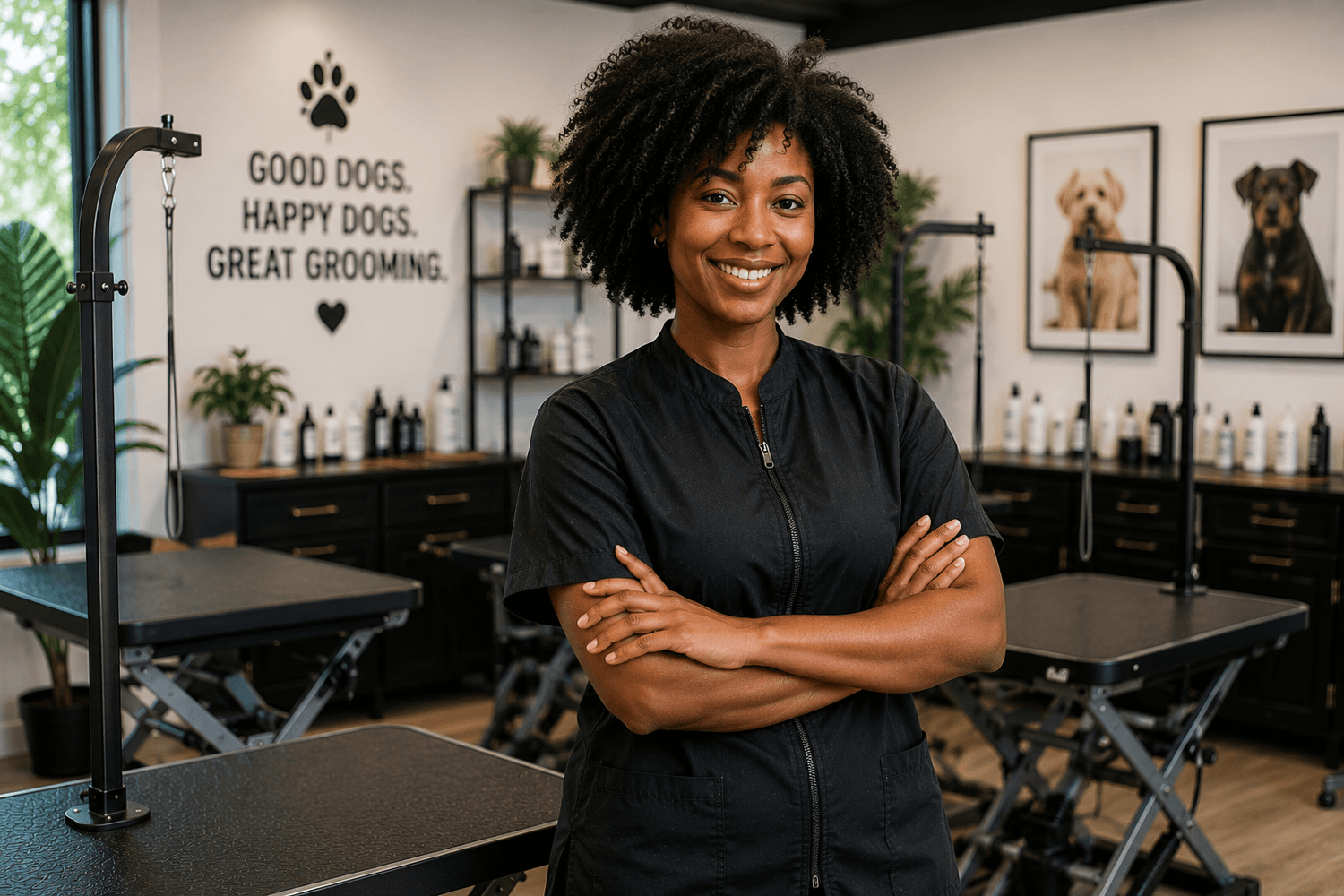 Growing dog grooming studio owner