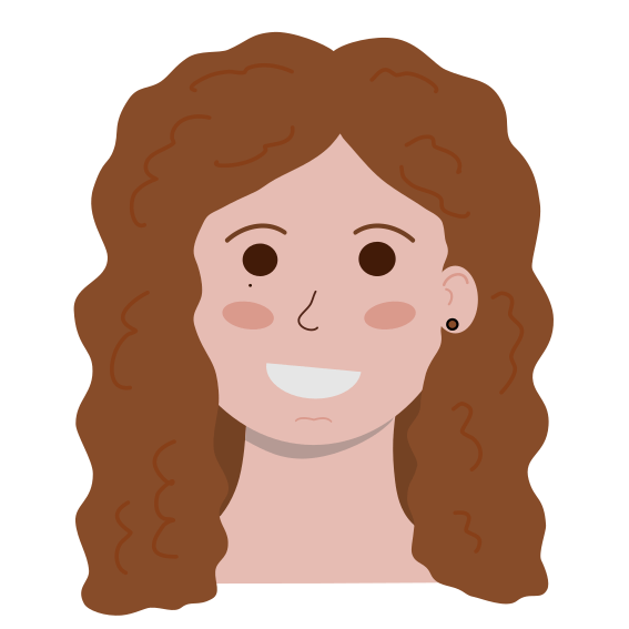 Illustration tête de Louise grand sourire