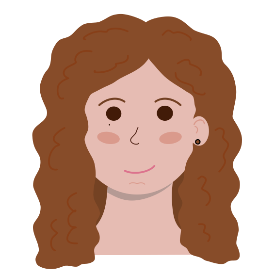 Illustration tête de Louise sourire