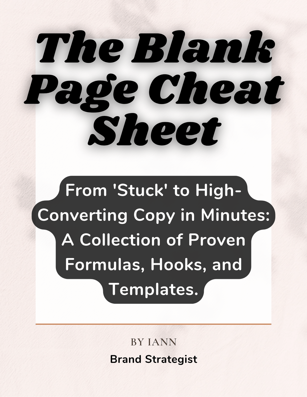 The Blank Page Cheat Sheet