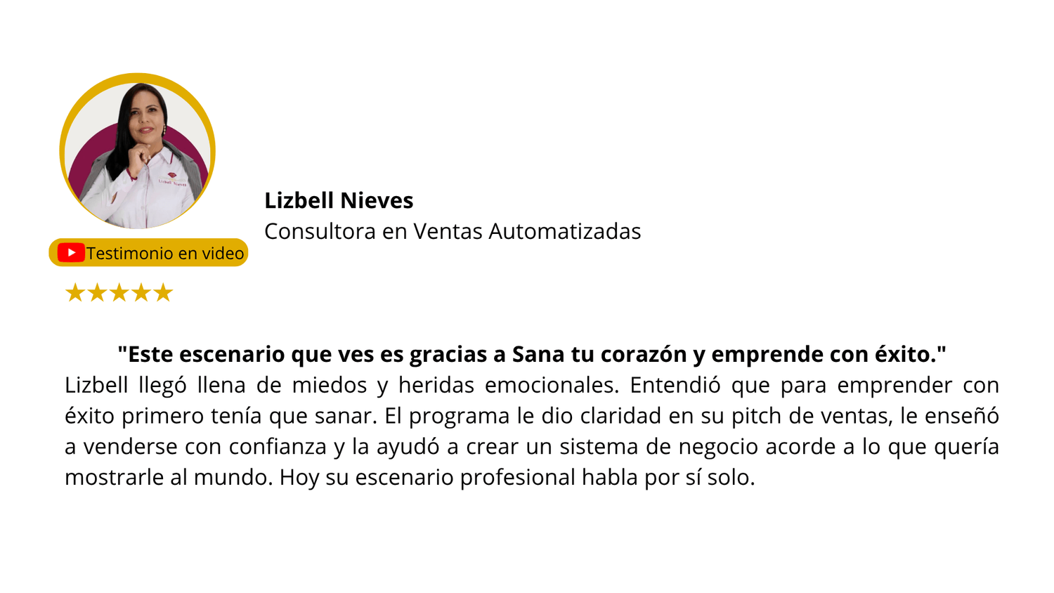 Testimonio en video