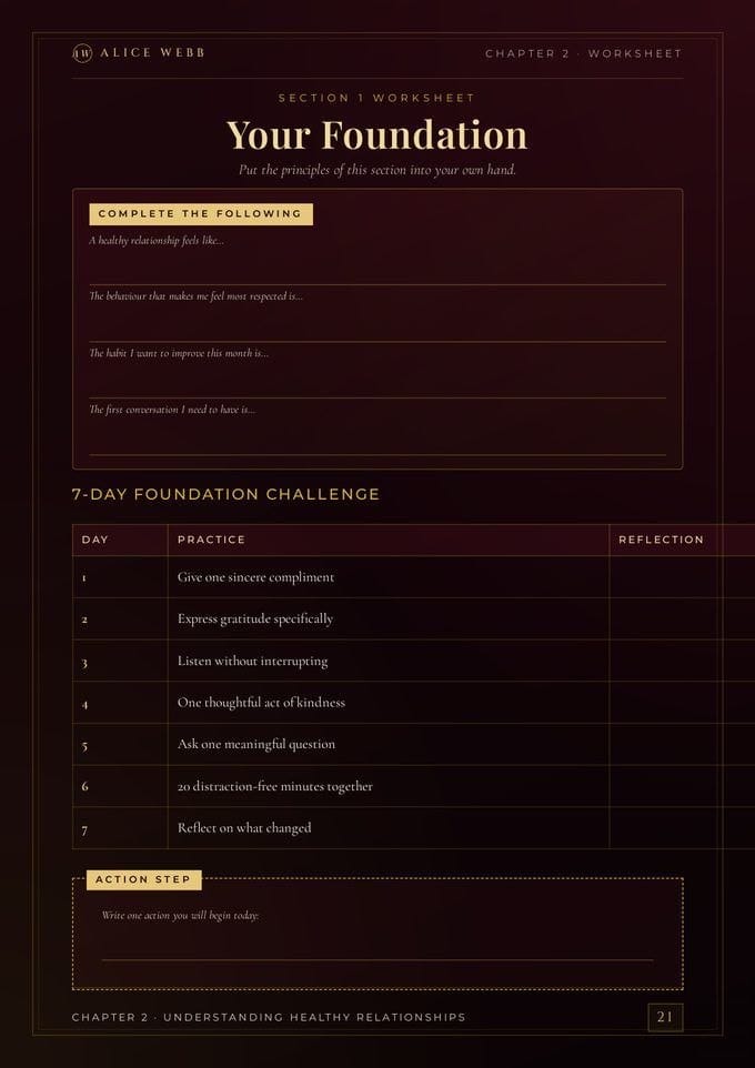 Interior workbook page