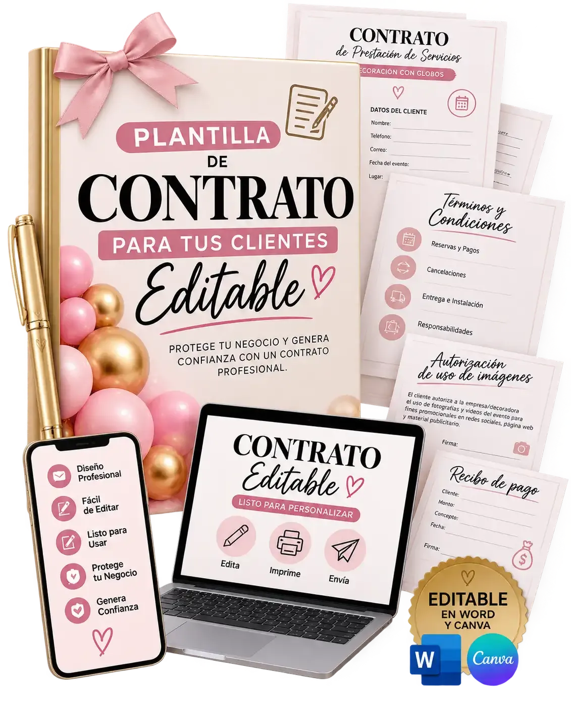 Plantilla de contrato profesional editable