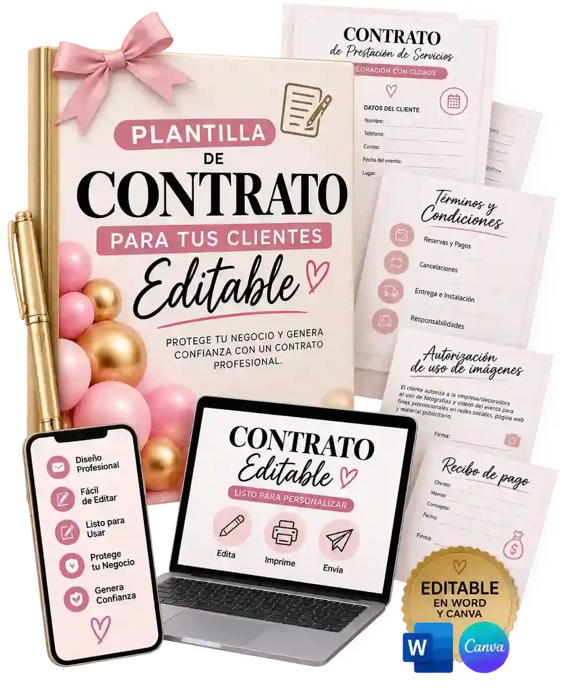 Plantilla de contrato profesional editable