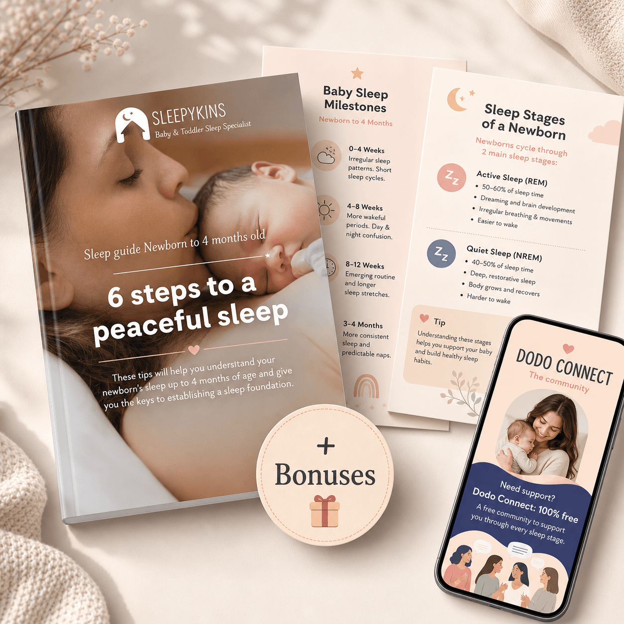 Newborn sleep guide with bonuses and community access