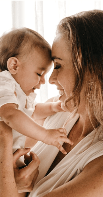 Mother and baby — peaceful bedtime connection
