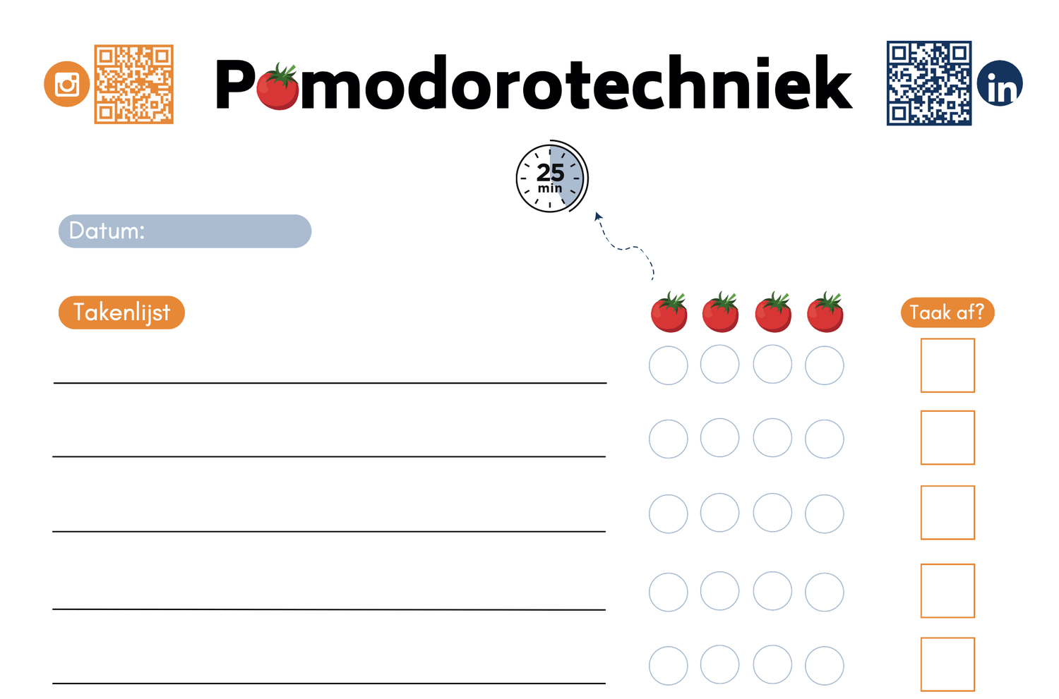 Preview Pomodoro werkblad