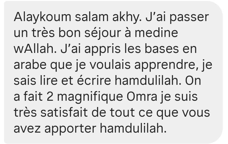 Avis client Médine Excursion 2