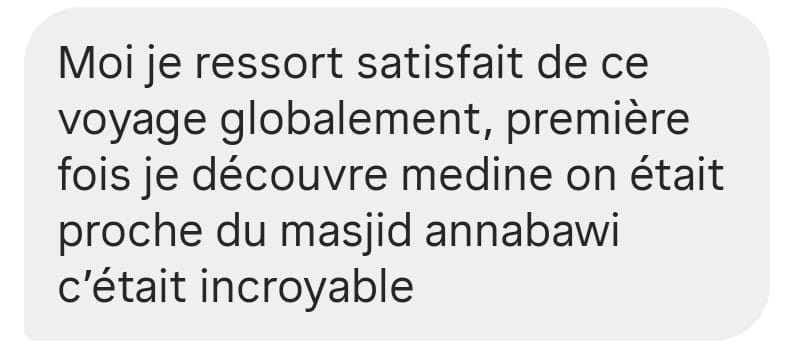 Avis client Médine Excursion 1