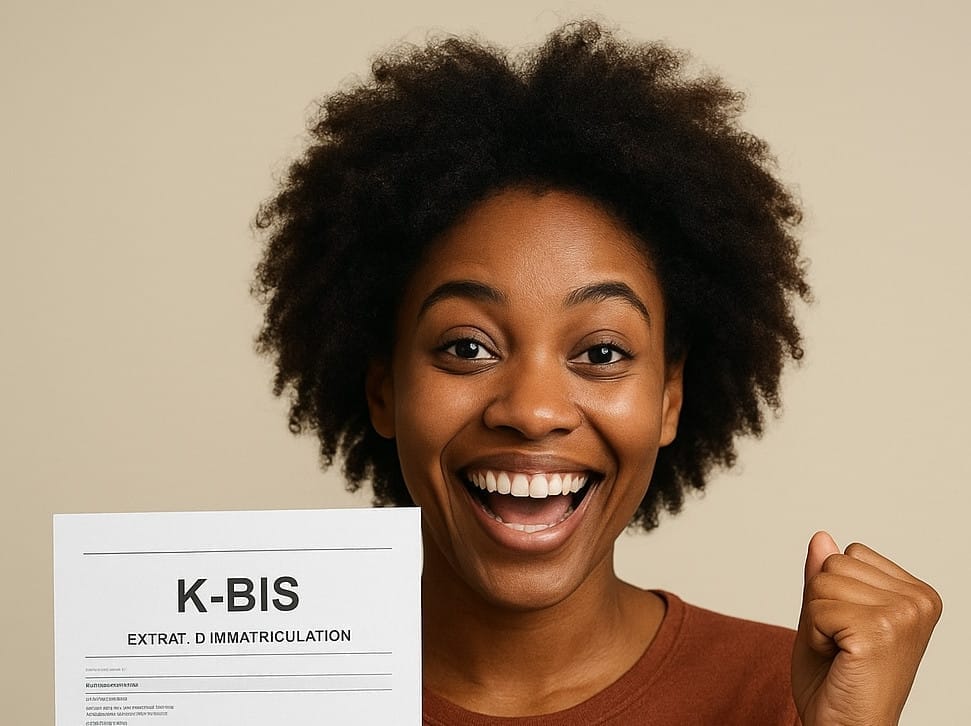 Jeune Entrepreneuse contente de recevoir son Kbis