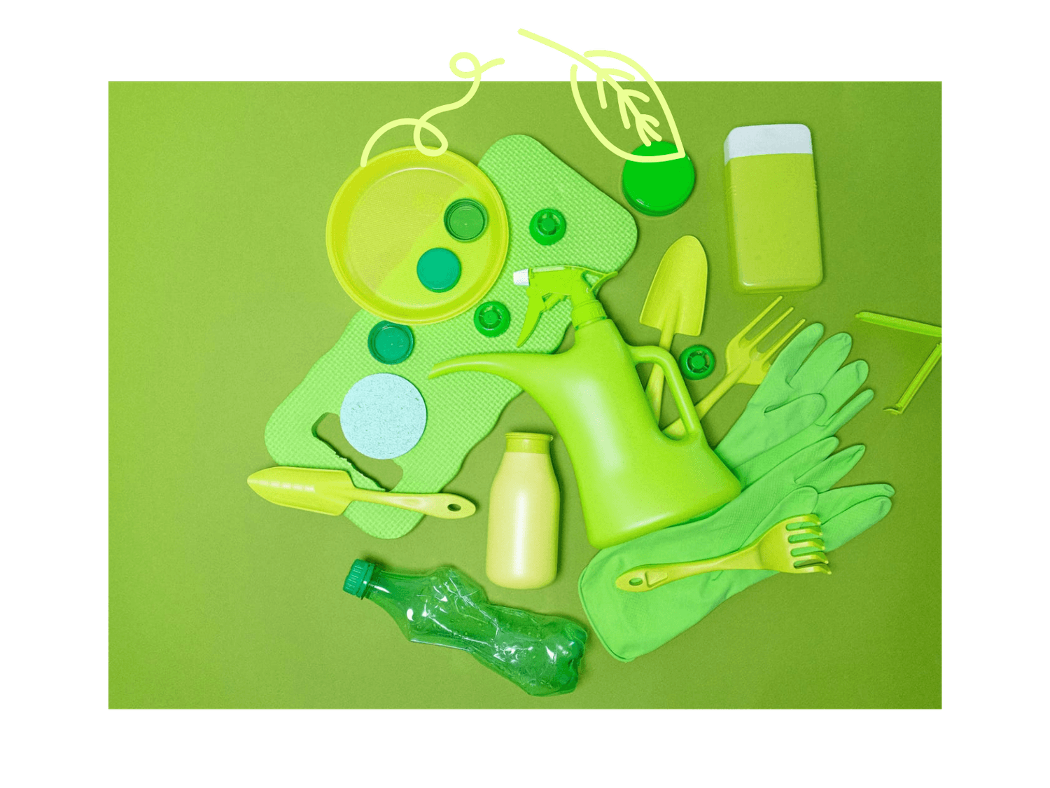 Different plastic types used in everyday products