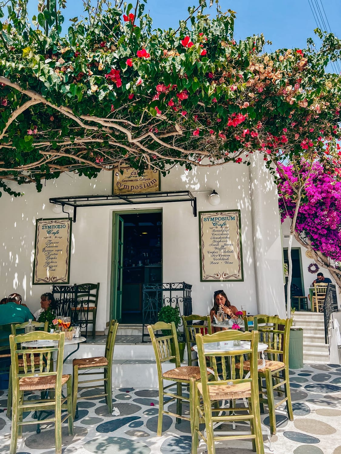 Flower covered cafe pergola