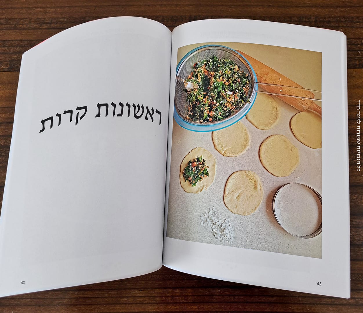 עמוד הכותרת של הפרק "ראשונות קרות", בתמונה ניתן לראות הכנה של פטאייר תרד — מתוך הספר "מרקים וראשונות" של זינה חדד.