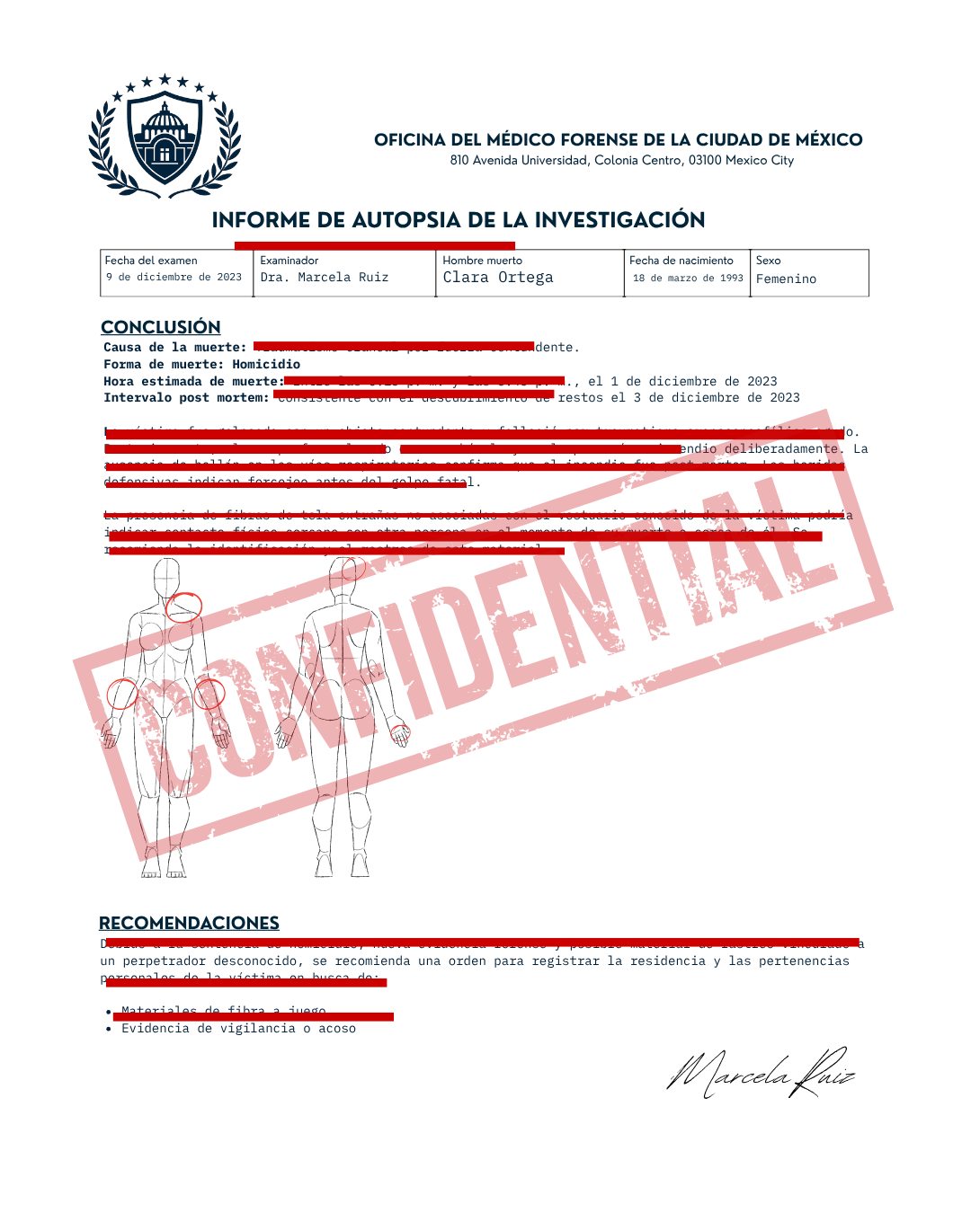 Página del expediente en español — sección 6