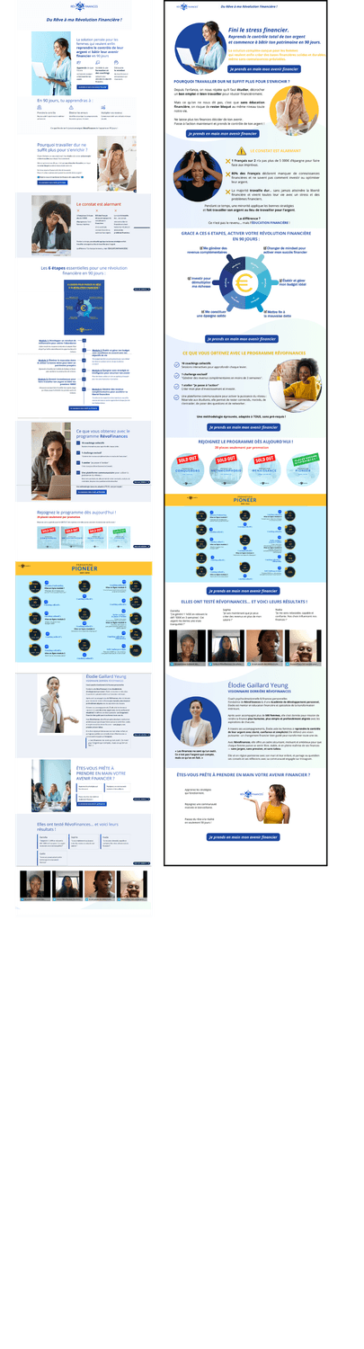 Avant Après la refonte d'une landing page sur systeme.io
