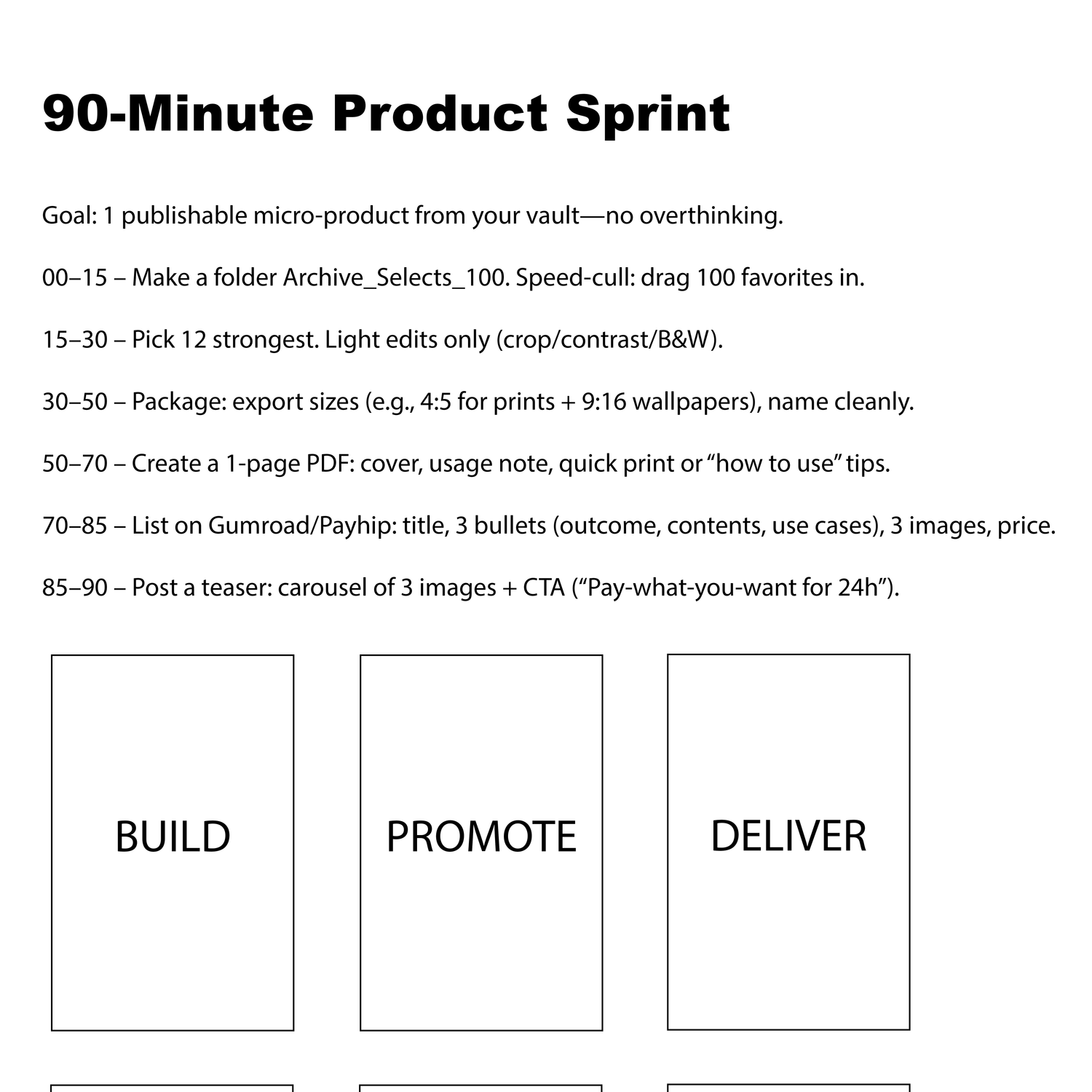 Duo Poster Pack - 90 Minute Product Sprint Guide