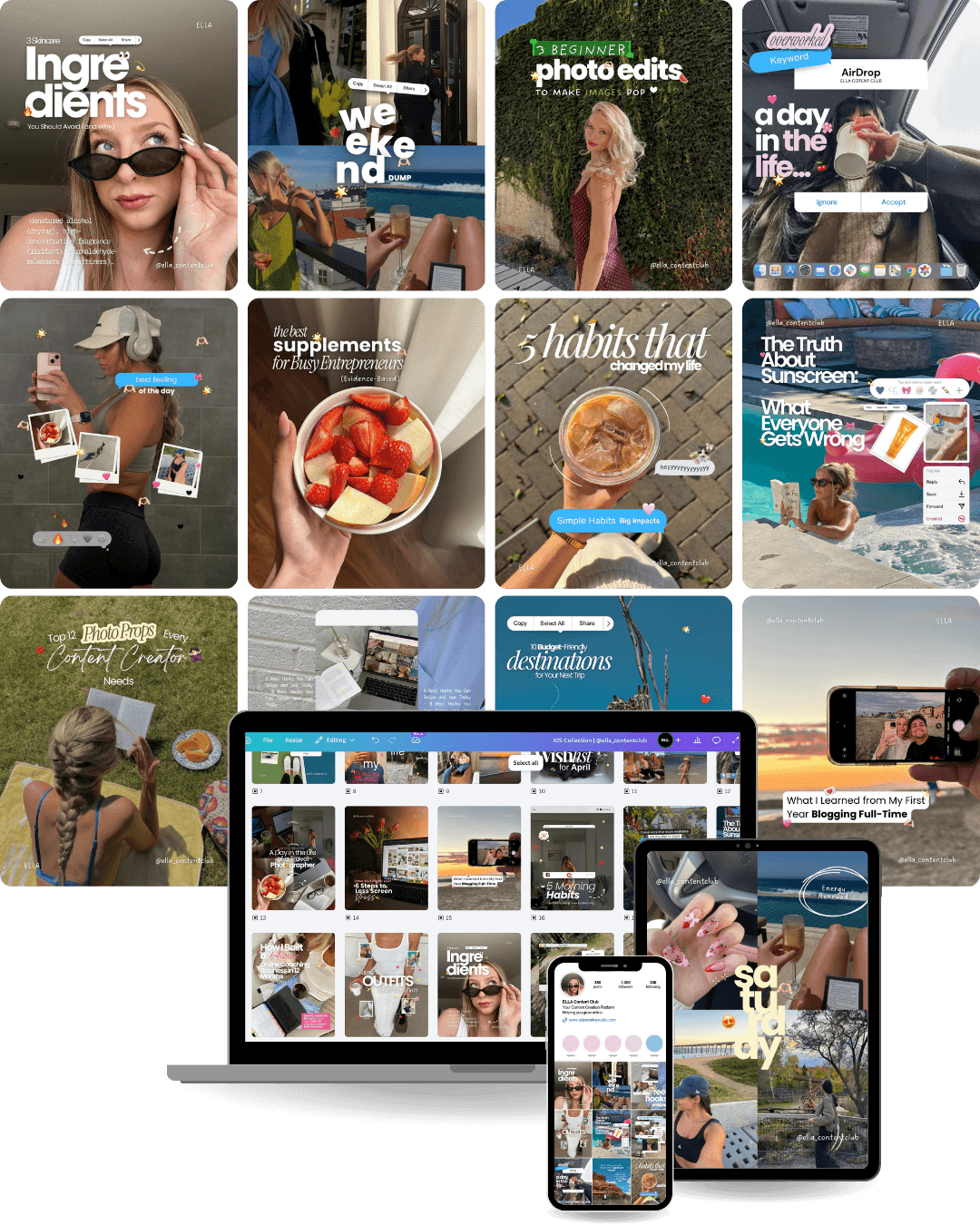 An Instagram profile designed with Content Club