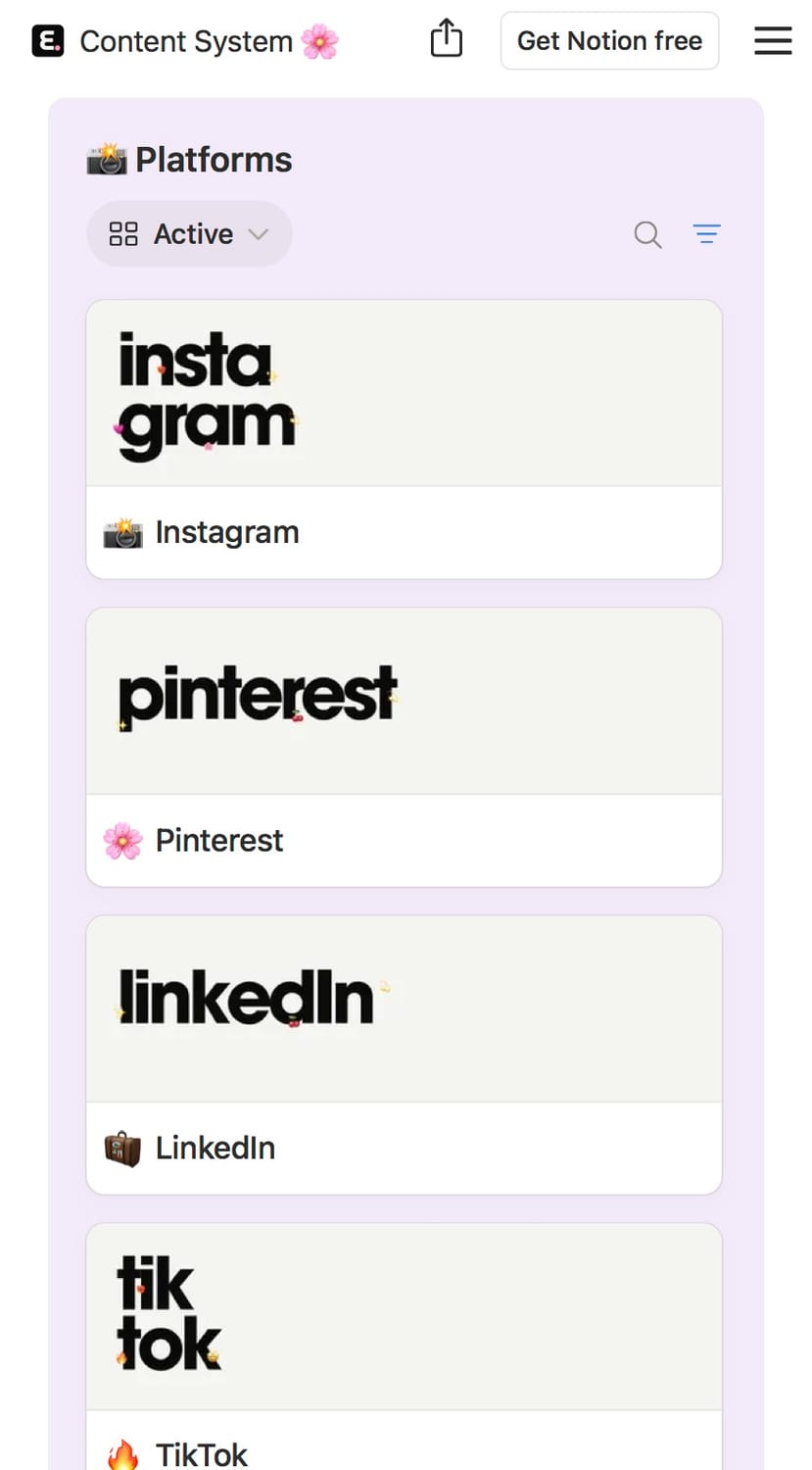 Platforms space in The Content System