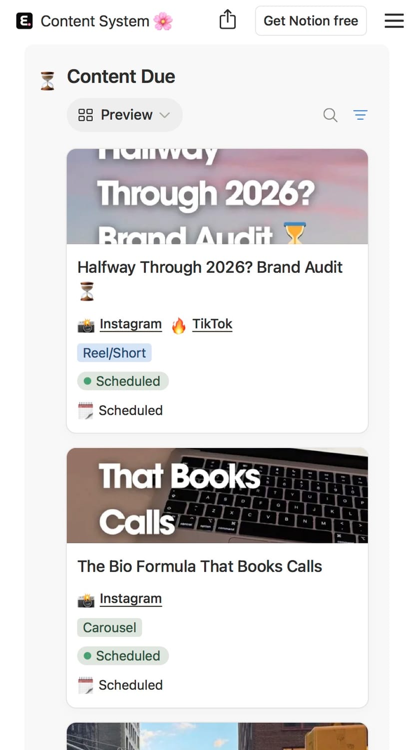 Content space in The Content System